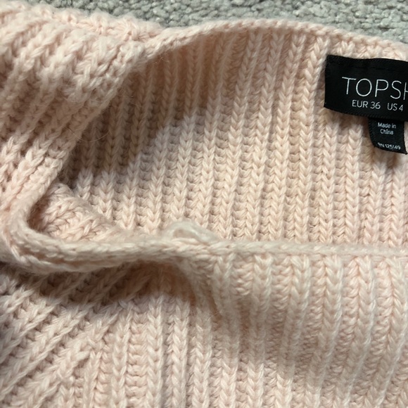 TOPSHOP Knitted Short Sleeve Ribbed Top Size 4 - Picture 5 of 6